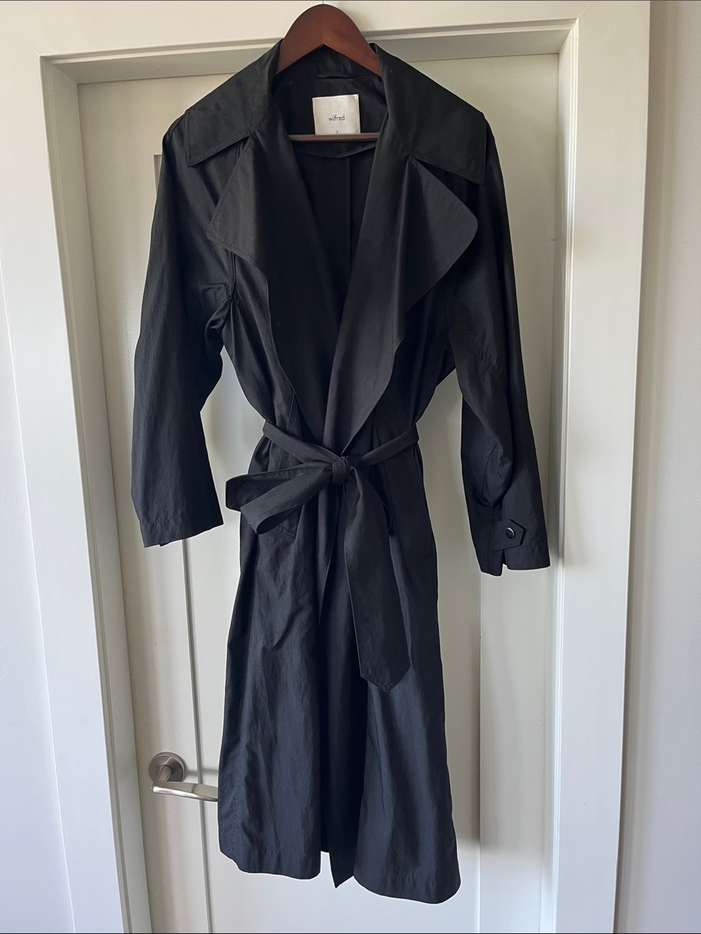 Wilfred Black Wrap Trench Coat